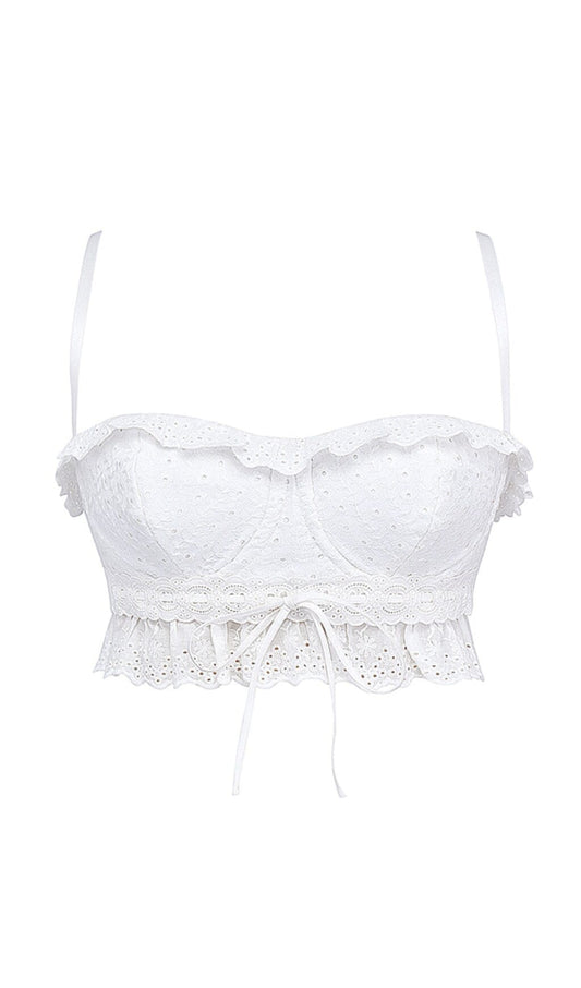 WHITE BRODERIE ANGLAIS BRALETTE TOP styleofcb 