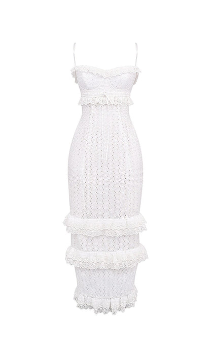 WHITE BRODERIE MAXI DRESS styleofcb 