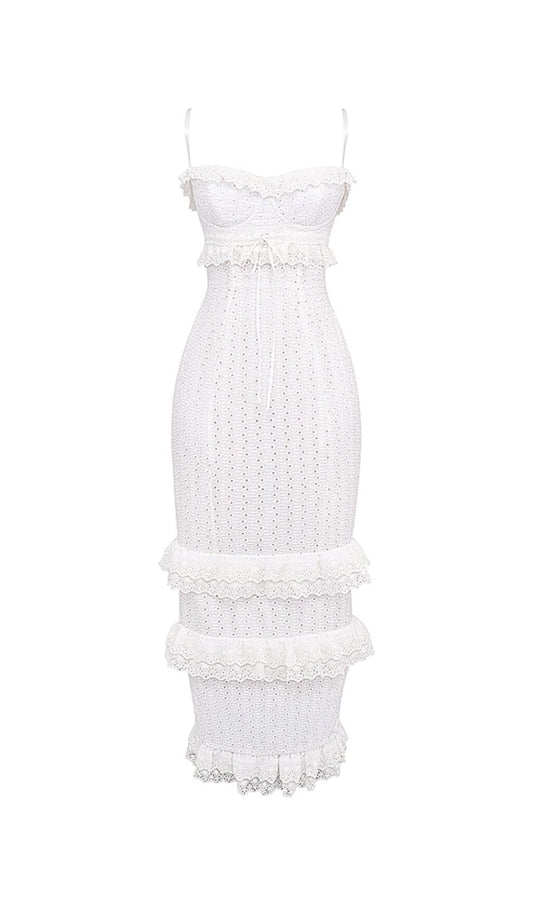 WHITE BRODERIE MAXI DRESS styleofcb 
