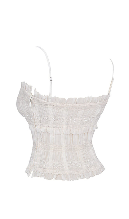 IVORY SEQUIN PLEAT CORSET styleofcb 