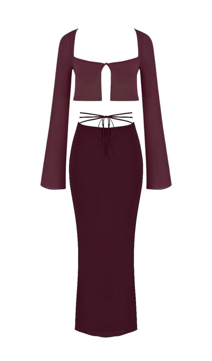 PRUNE CUTOUT SWIMSUIT