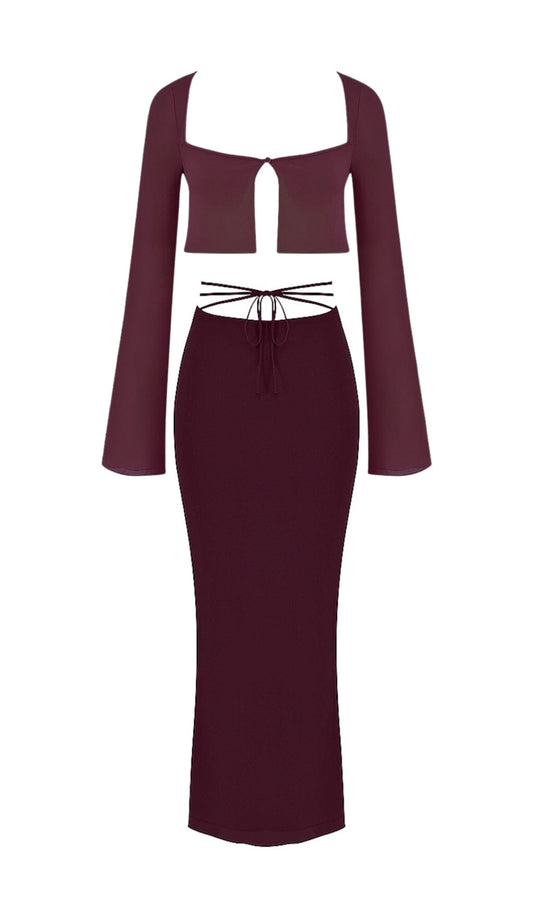 PRUNE CUTOUT SWIMSUIT