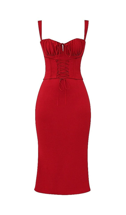 RED ROSE CORSET DRESS