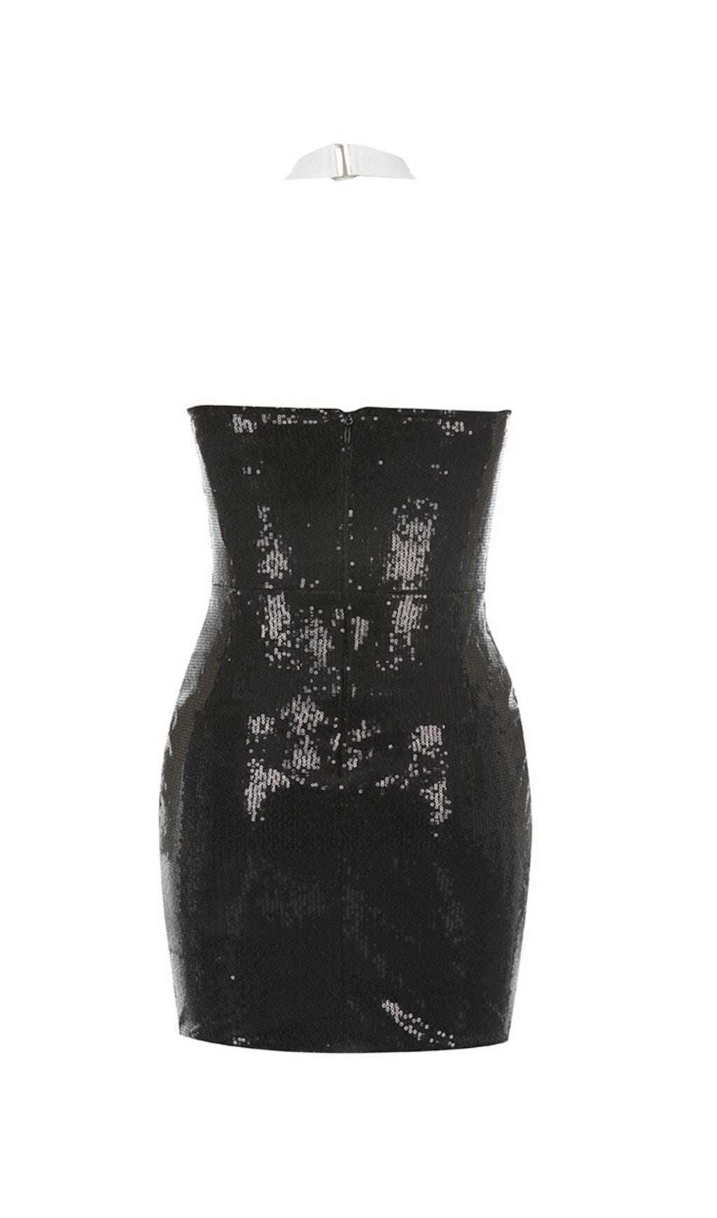 SEQUIN HALTER FLOWER MINI DRESS IN BLACK styleofcb 