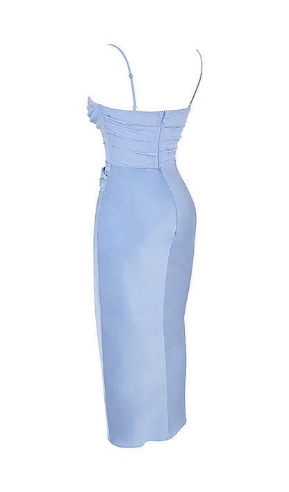 SKY DRAPED CORSET MIDI DRESS styleofcb 
