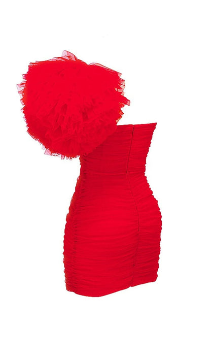 SCARLET RUFFLE SLEEVE DRESS Oh CICI 