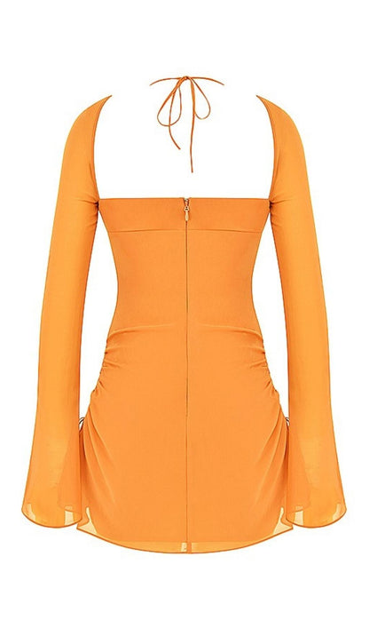 LONG SLEEVE HALTER MINI DRESS Dresses styleofcb 