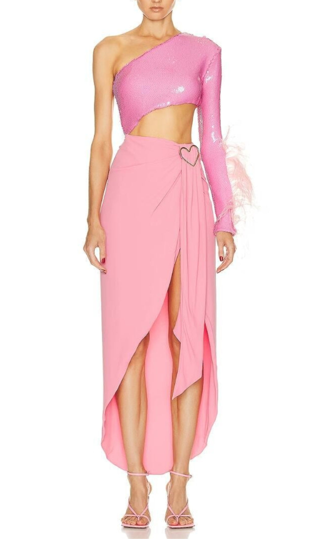 PINK FRESH SEQUINED MIDI DRESS