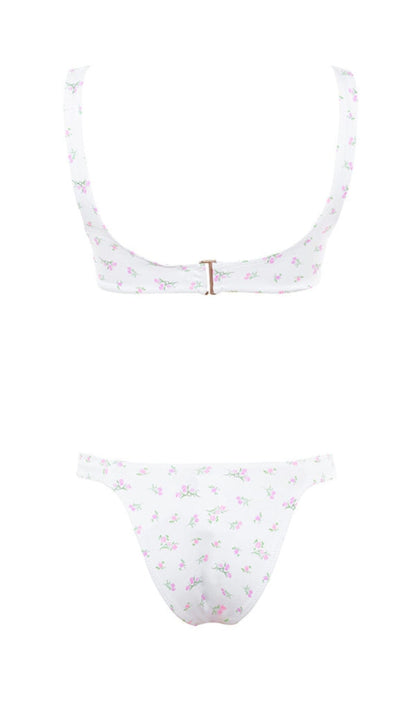 WHITE FLORAL PRINT BIKINI