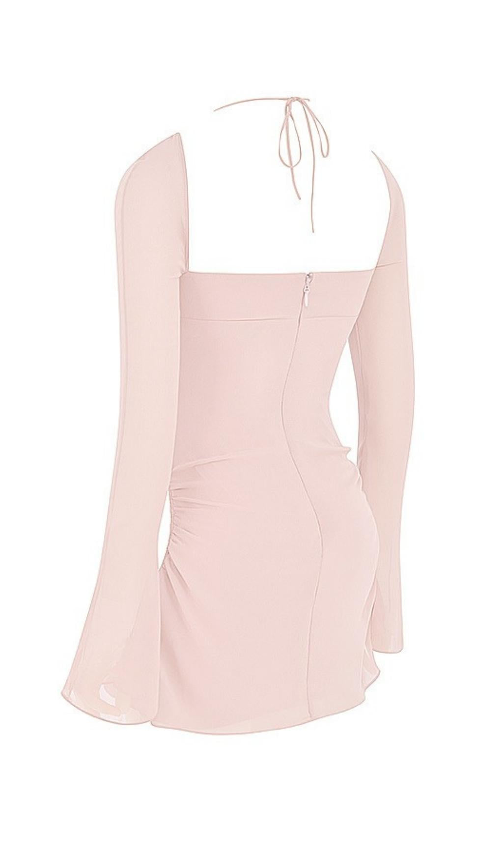 LONG SLEEVE HALTER MINI DRESS Dresses styleofcb 