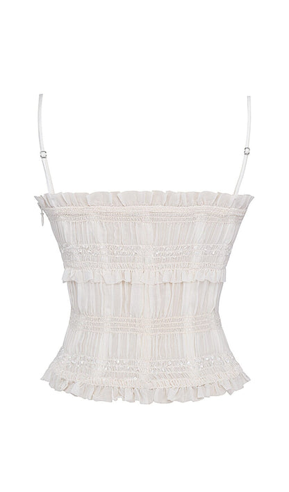 IVORY SEQUIN PLEAT CORSET styleofcb 
