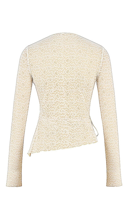 IVORY FLORAL LACE TRIM TOP styleofcb 