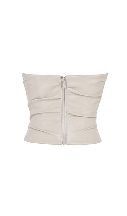 FOG PLUNGE VEGAN LEATHER CORSET