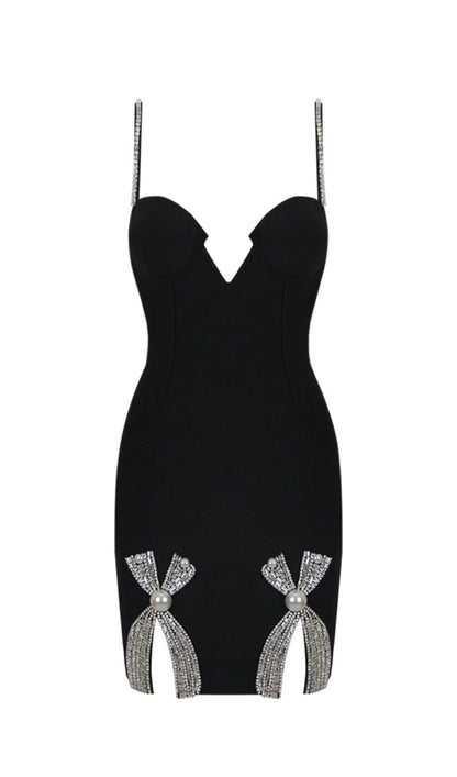 BOW-DETAIL SLEEVELESS MINI DRESS