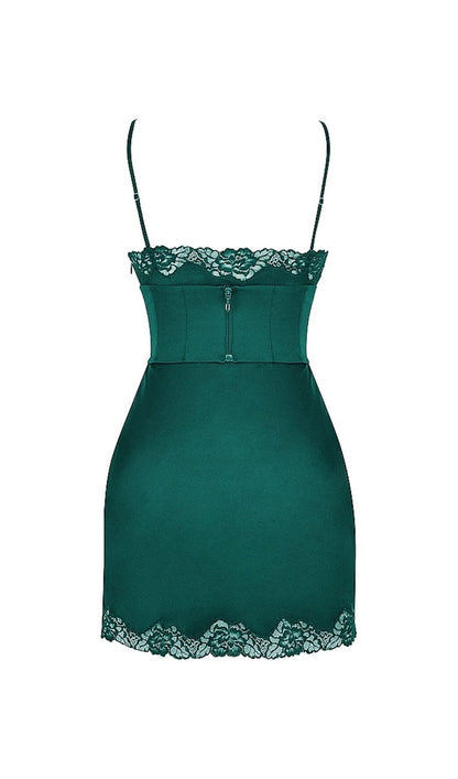 SATIN CORSET SLIP MINI DRESS