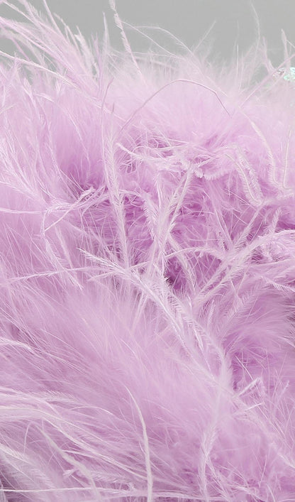PURPLE ONE SHOULDER SEQUIN FEATHER MINI DRESS Dresses styleofcb 
