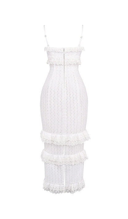 WHITE BRODERIE MAXI DRESS styleofcb 