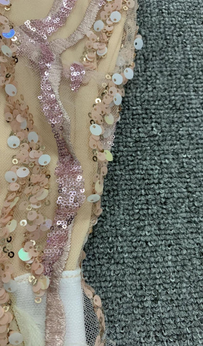 FEATHER SEQUIN MINI DRESS