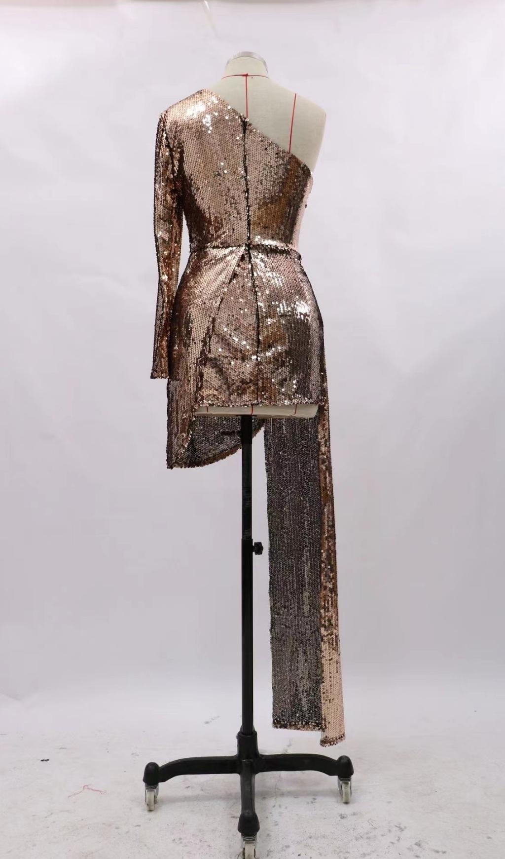 SEQUINS MINI DRESS IN GOLD Dresses styleofcb 