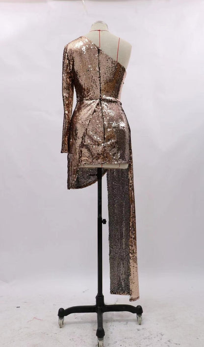 SEQUINS MINI DRESS IN GOLD Dresses styleofcb 