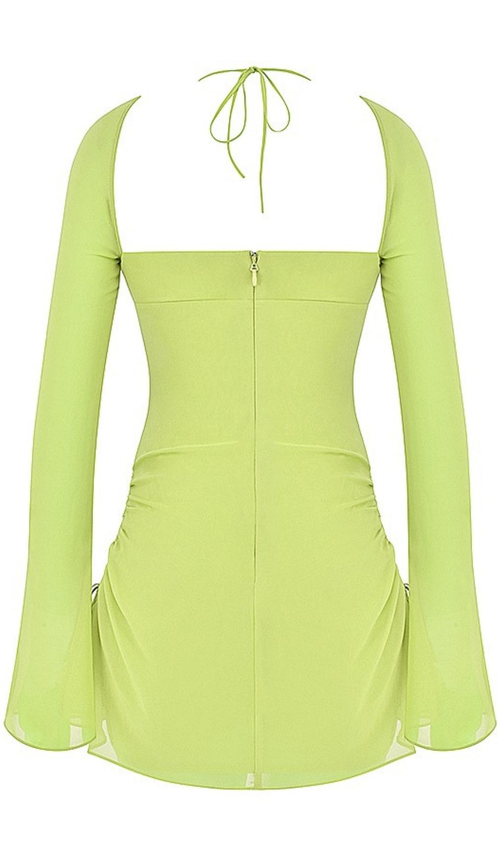 LONG SLEEVE HALTER MINI DRESS Dresses styleofcb 