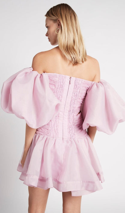 BUBBLE SLEEVE MINI DRESS
