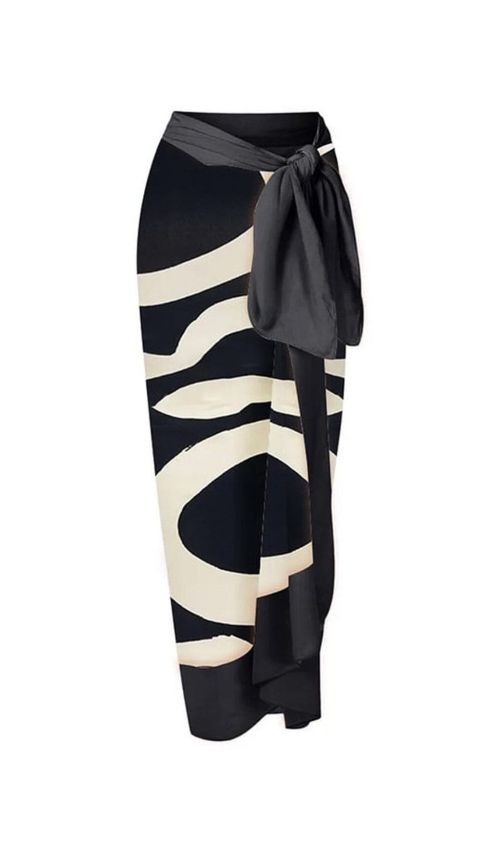 ONE SHOULDER PRINT SPLIT BIKINI SWIMSUIT AND SARONG styleofcb SARONG S 