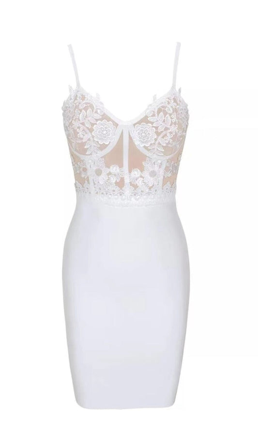 BANDAGE LACE STRAPPY MINI DRESS IN WHITE styleofcb 