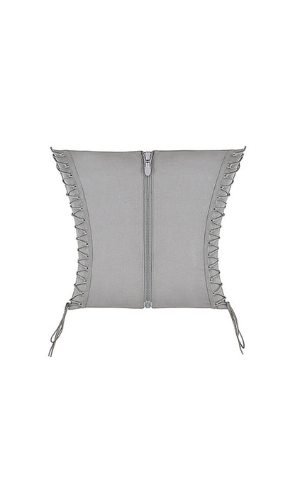 SMOKE LACE UP CORSET