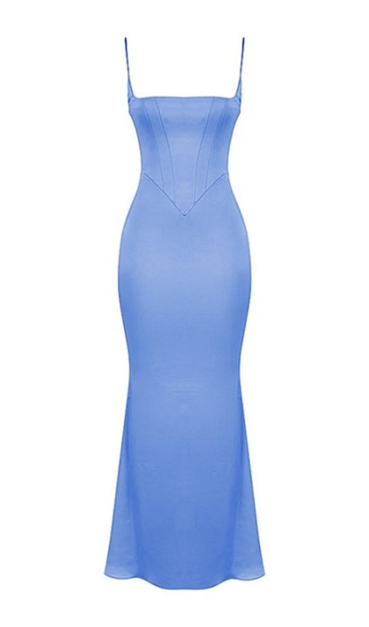BANDAGE FISHBONE MAXI DRESS IN BLUE Dresses styleofcb 