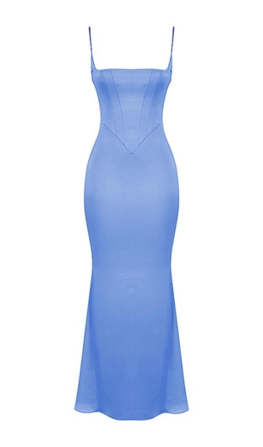 BANDAGE FISHBONE MAXI DRESS IN BLUE Dresses styleofcb 