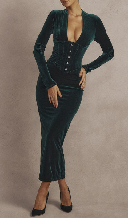 FOREST VELVET CORSET DRESS Oh CICI 
