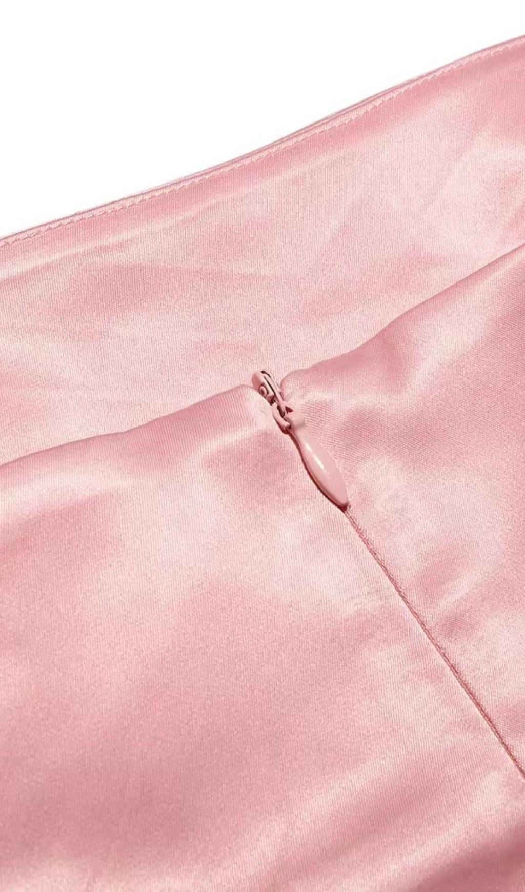 SATIN MINI DRESS IN PINK