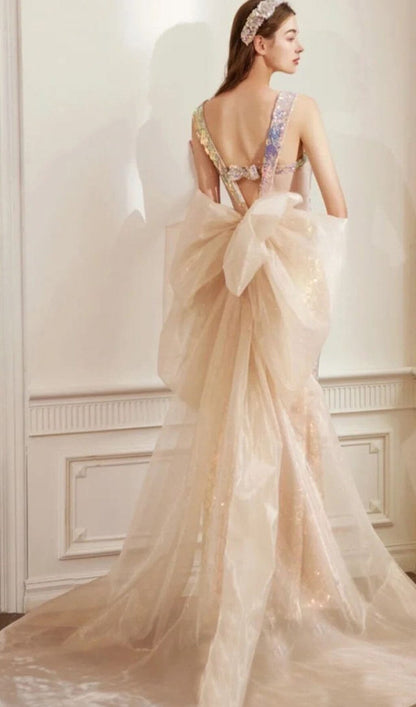 SEQUIN BACKLESS MAXI DRESS