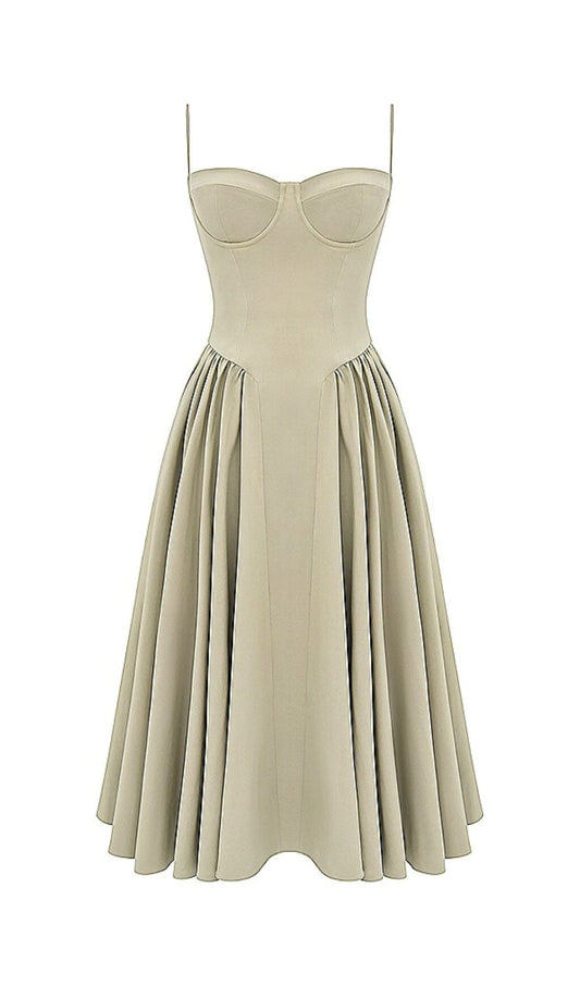 TAUPE BELTED SUNDRESS