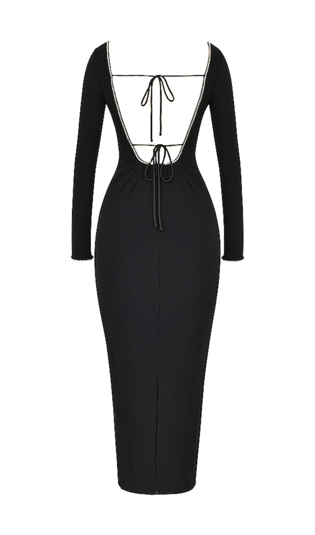 BLACK CRYSTAL EMBELLISHED MAXI DRESS styleofcb 