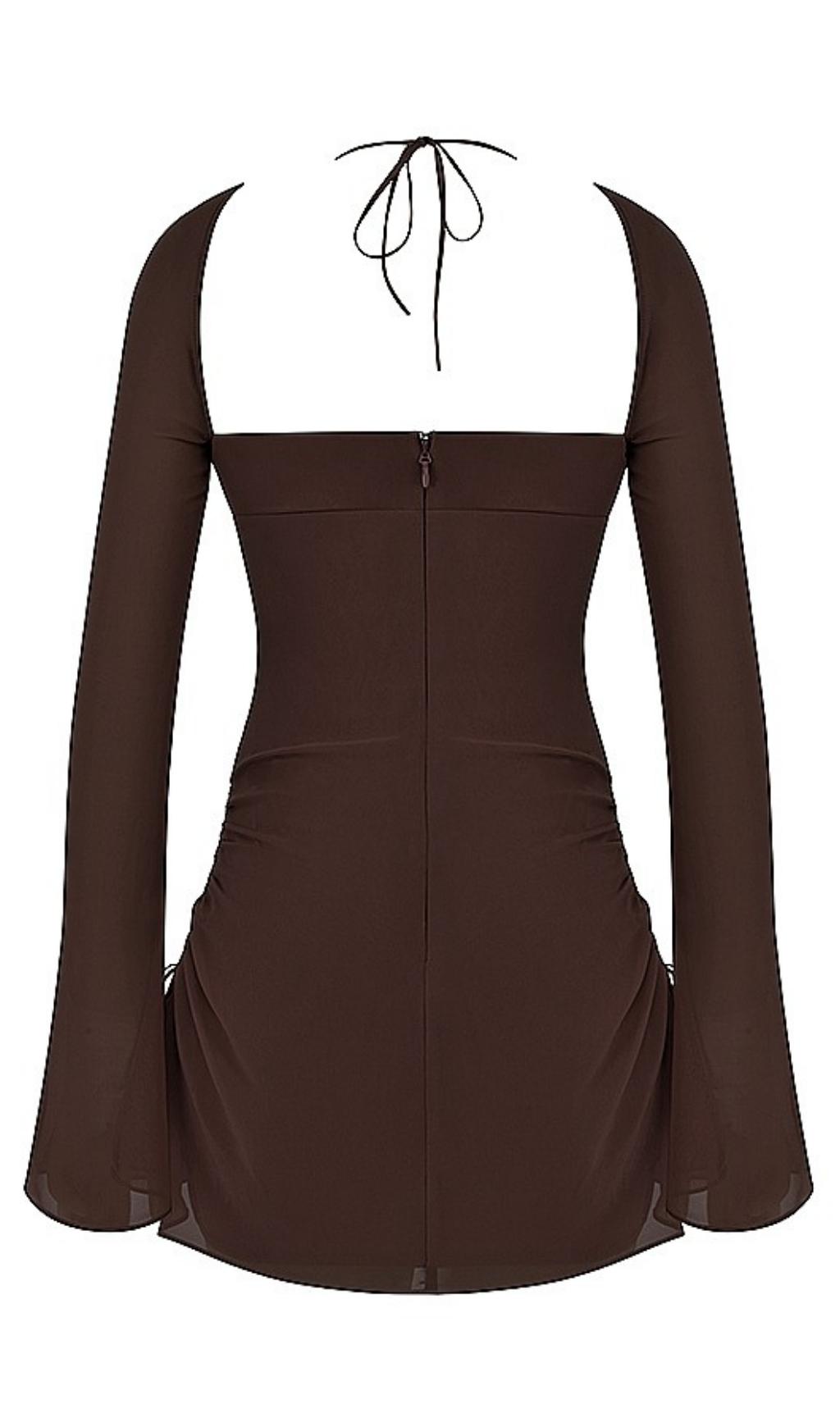 LONG SLEEVE HALTER MINI DRESS Dresses styleofcb 