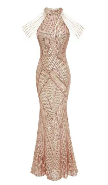 SEQUIN MAXI DRESS Dresses styleofcb S CHAMPAGNE 