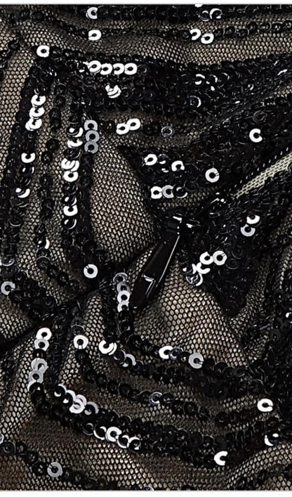 HALTER SEQUIN MAXI DRESS IN BLACK Dresses styleofcb 