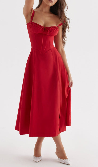 RED ROSE BUSTIER SUNDRESS styleofcb 