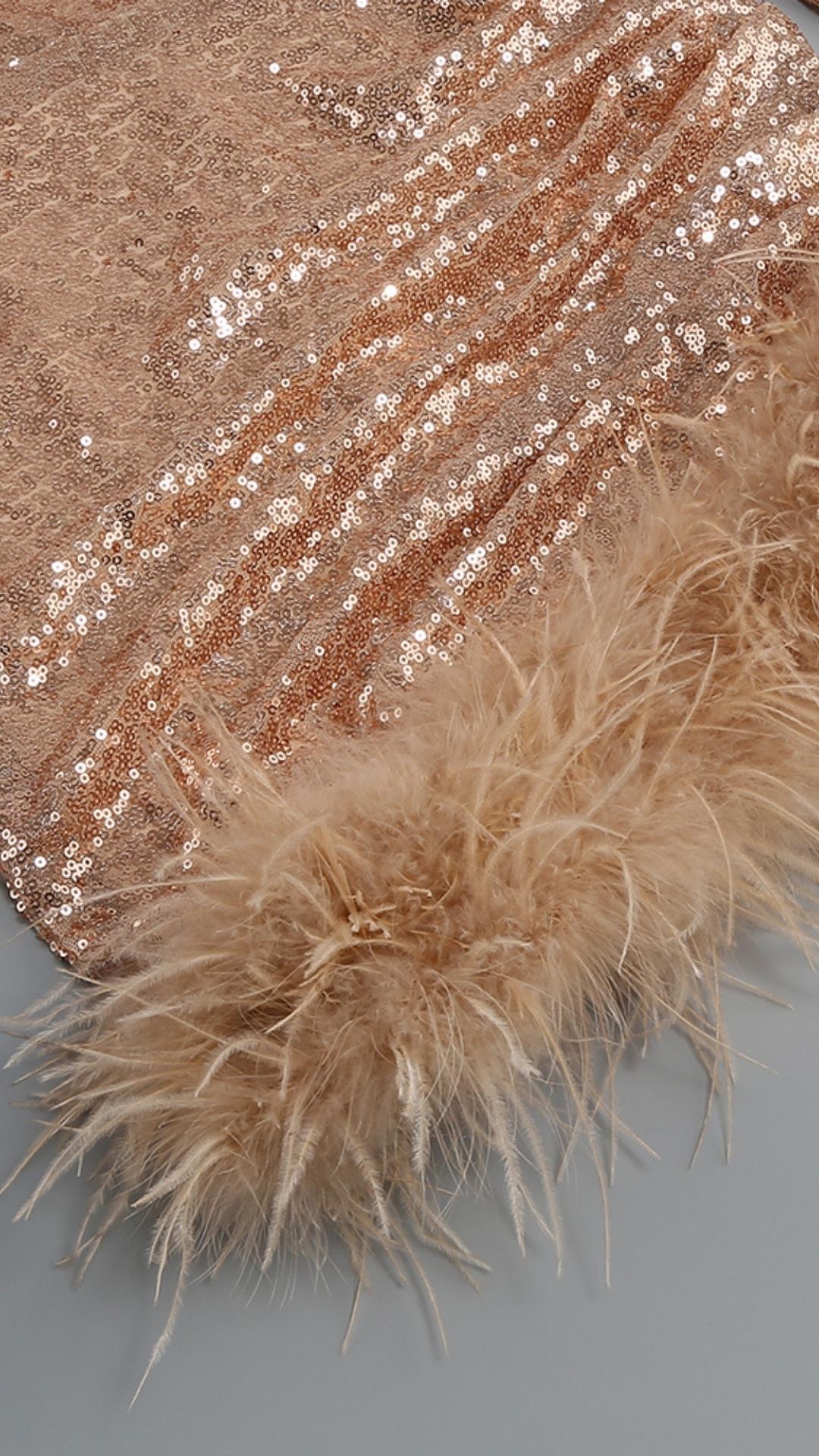 SEQUIN FEATHER MINI DRESS Dresses styleofcb 