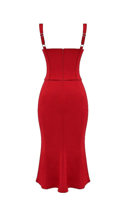 RED ROSE CORSET DRESS
