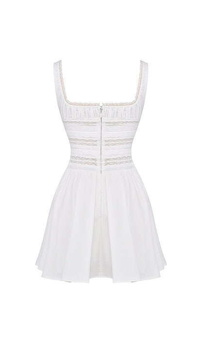 WHITE LACE TRIM MINI DRESS styleofcb 