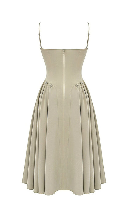 TAUPE BELTED SUNDRESS