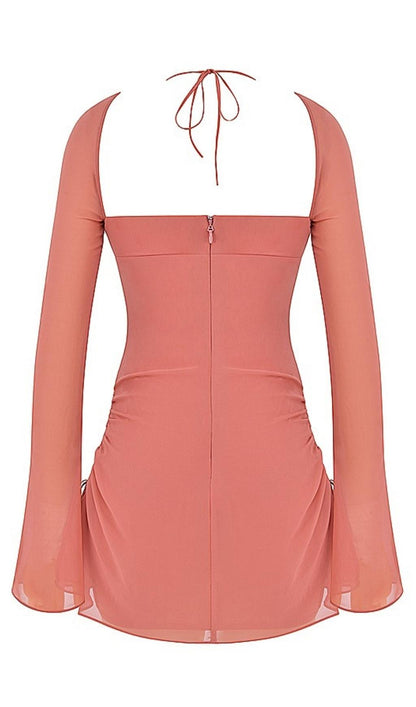 LONG SLEEVE HALTER MINI DRESS Dresses styleofcb 
