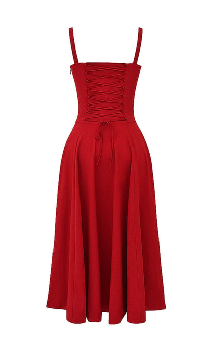 RED ROSE BUSTIER SUNDRESS styleofcb 
