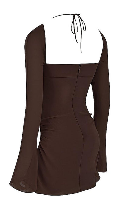 LONG SLEEVE HALTER MINI DRESS Dresses styleofcb 