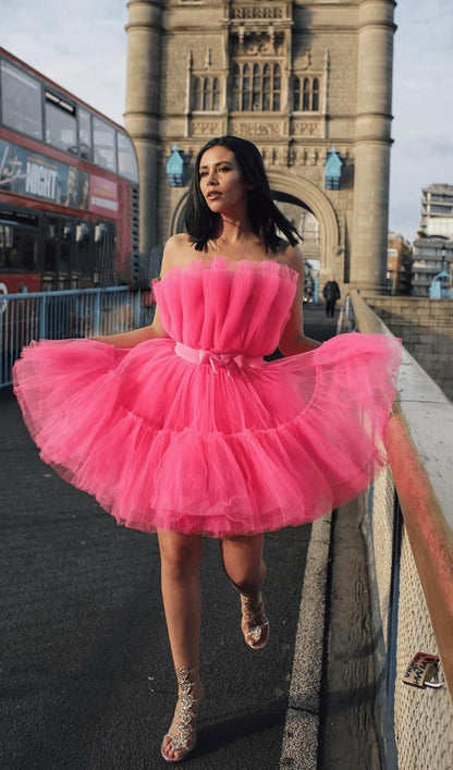 LAYERED STRAPLESS MINI DRESS Dresses styleofcb 