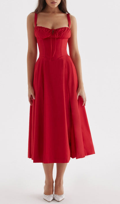 RED ROSE BUSTIER SUNDRESS styleofcb 