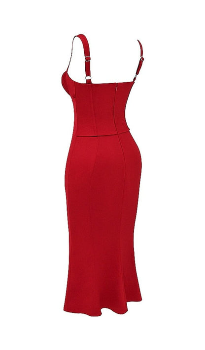 RED ROSE CORSET DRESS